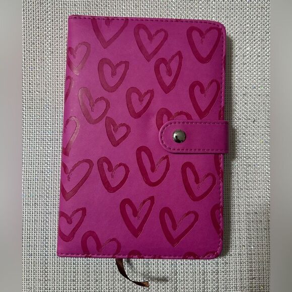 Blue Bible Verse Pink Hearts Faux Leather Bound Journal - Picture 2 of 16